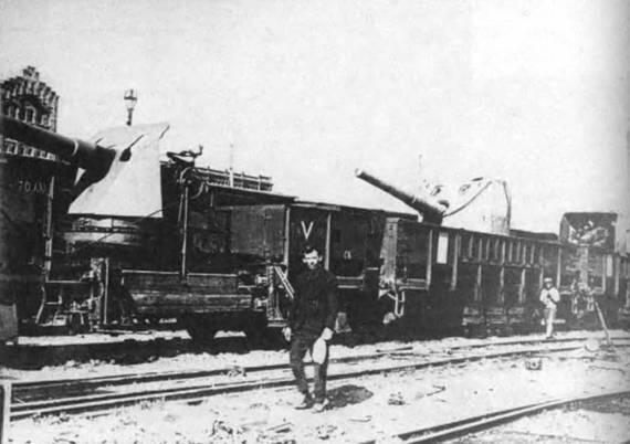 Тяжелый бронепоезд белых со 152мм орудиями Кане 203мм железнодорожная - фото 141