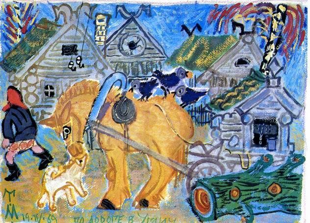 В деревне Тараканово живёт лошадь Тучка рыжая как огонь Её любят галки На - фото 11