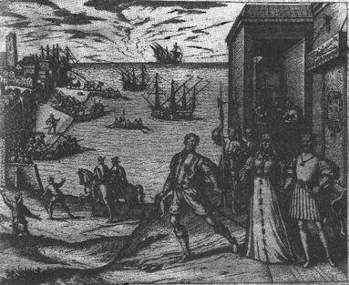 Рис 44 Первое плавание Христофора Колумба в Индию из книги Т де Бри - фото 45