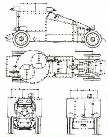 Схема одного из вариантов бронеавтомобиля Мгеброва Компоновочная схема - фото 17