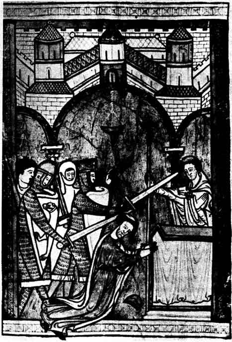 Убийство св Томаса Бекета из Латинской псалтири созданной в Англии примерно - фото 1