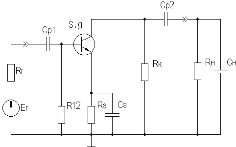 Рисунок 212 Схема каскада с ОЭ для частот сигнала С целью упрощения анализа - фото 25