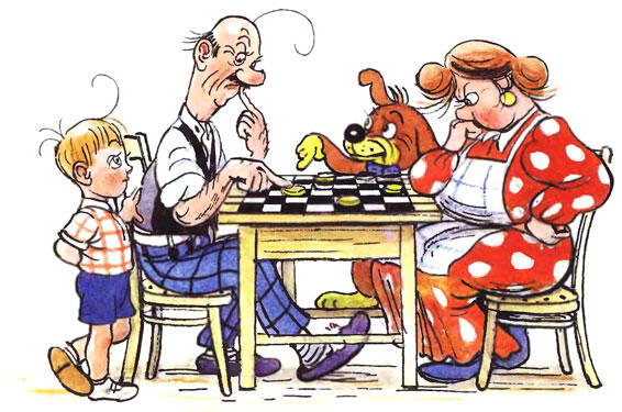 В доме у дяди Цезаря все любят играть в шашки Дядя Цезарь выиграл у тети - фото 66