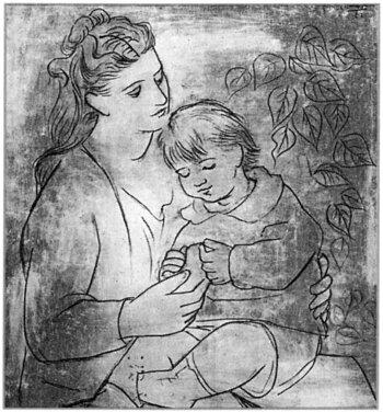 Ольга Пикассо с сыном Рисунок Пикассо Когда Пикассо понимал что любовь - фото 20
