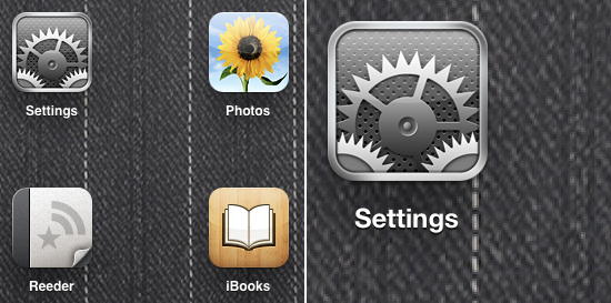 Фрагменты скриншотов одинакового размера с iPad 2 слева и нового iPad - фото 1