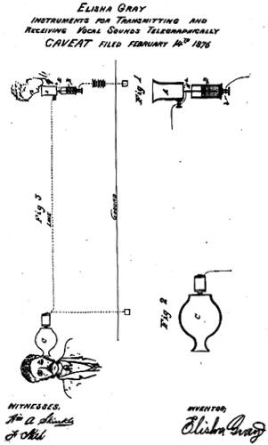 Схема телефона с жидкостным микрофоном поданная Элишей Греем Позже адвокаты - фото 2