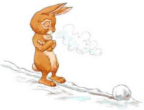 Кусочек зимы радостно воскликнул он Кролик принялся катать комок по - фото 17