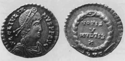 Монета императора Юлиана отчеканенная в Галлии Лицевая и оборотная стороны - фото 15