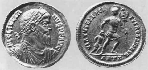 Монета с изображением императора Юлиана На реверсе римский легионер ведет за - фото 17