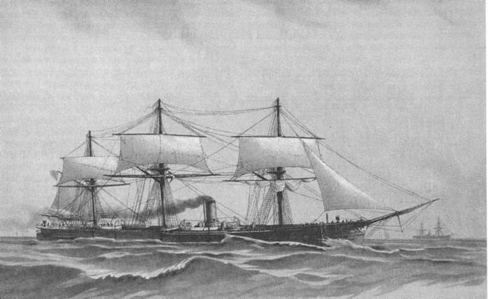 Вверху Полуброненосный фрегат ГенералАдмирал Из альбома рисунков - фото 1