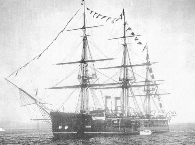 Полуброненосный фрегат Терцог Эдинбургский Заложен 15 сентября 1870 г на - фото 62