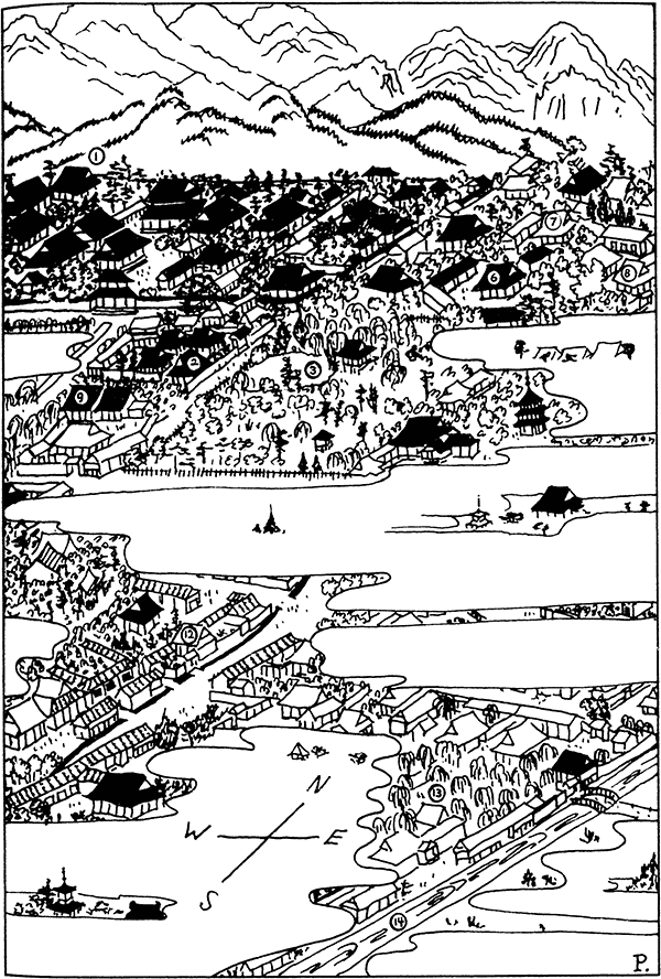 Карта древнего Киото и план расположения университета основаны на исторических - фото 2