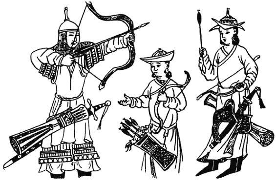 Монгольские лучники XIIIXIV вв Отсутствие письменности у монголов вынудило - фото 3