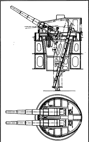 Продольный разрез и план германских даухорудийных 210мм артиллерийских - фото 40