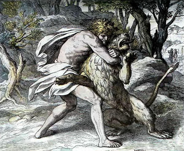 Сампсон убивает льва Давид и Голиаф Однажды на еврейское царство напали - фото 14