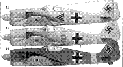 10 Fw 190А3 черный двойной шеврон капитан Рудольф Буш Busch командир - фото 19