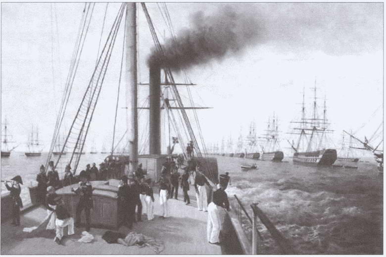 Смотр Балтийского флота Николаем I на пароходе Невка в 1848 г Художник АП - фото 28