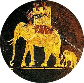 Блюдо в этрусском стиле с изображением боевых слонов Древний Рим III век н - фото 5