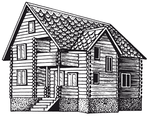 Рисунок 3 Современный загородный дом из оцилиндрованных бревен Дом из - фото 4