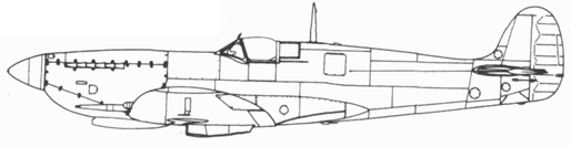 Spitfire VII ранних серий с килем уменьшенной площади Конформные топливные - фото 237