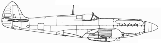 Spitfire F XII поздний серийный с конформным боком на 30 галлонов 150 л - фото 253