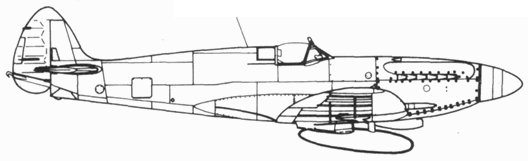 Seafire F XV поздних серий с подвесным баком на 50 галлонов 225 л - фото 278