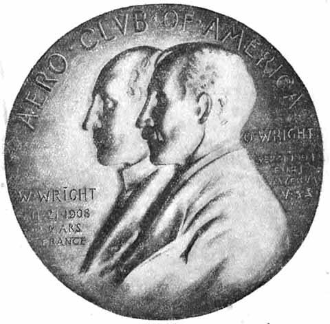 Медаль Американского аэроклуба в честь братьев Райт Бритья Вильбур и Орвилль - фото 1