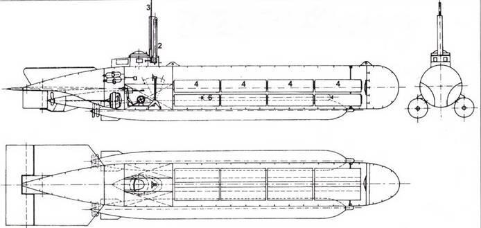 Сверхмалая подводная лодка типа Molch I Электродвигатель 2 Компас 3 - фото 9