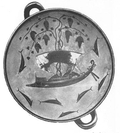 Чаша с изображением легенды о создании Дионисом дельфинов около 540 г до н - фото 3