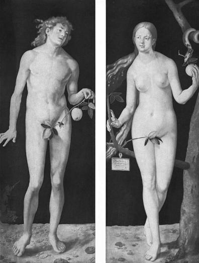 Адам и Ева Диптих работы А Дюрера 1507 Кстати Бог выгнал Адама и Еву из - фото 1