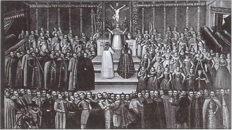 Свадьба Марии Мнишек и Лжедмитрия 18 мая 1606 г Гравюра XVII в Инокиня - фото 18
