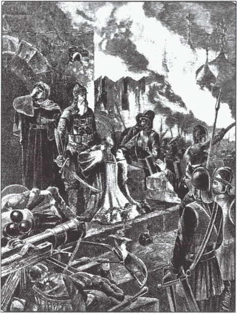Воевода М Б Шеин защитник Смоленска в 1611 году Гравюра XIX в Осада - фото 25