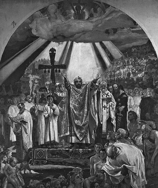 Крещение Руси Фреска над входом на хоры во Владимирском соборе в Киеве - фото 10