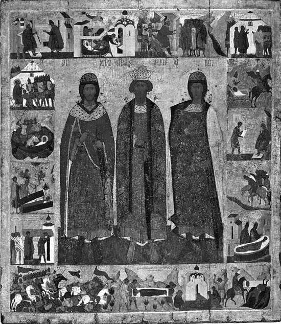 Святые Владимир и сыновья его Борис и Глеб на иконе XVI в Они рассказали об - фото 14