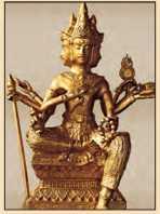 Брахма Индийская золотая статуэтка X в Брахма Художник Ф Шоберль XIX в - фото 3