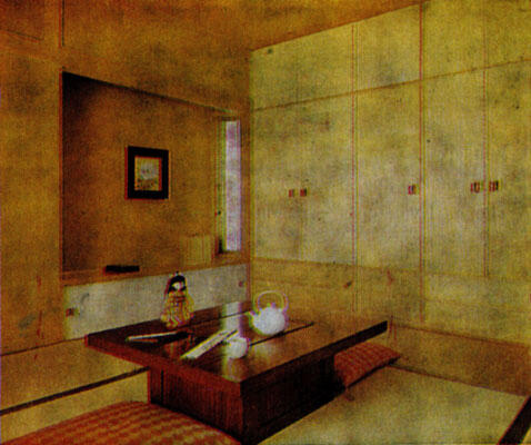 Традиционный интерьер современного дома Утамаро Просушка белья ксилография - фото 37