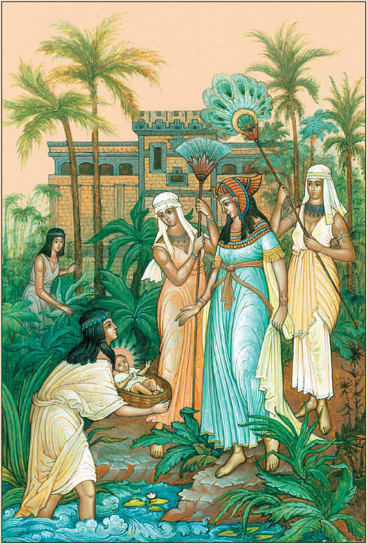 Дочь фараона спасает Моисея Скоро к реке пришла купаться царская дочь её - фото 29