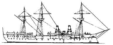 Бронепалубный крейсер Сфакс 1895 г Наружный вид Французский - фото 2