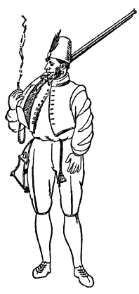 Рис 1 Французский аркебузир XVI в во Флориде с фитильным мушкетом Рисунок - фото 2