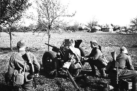 Боевая подготовка советских войск Расчет советского противотанкового 45мм - фото 18