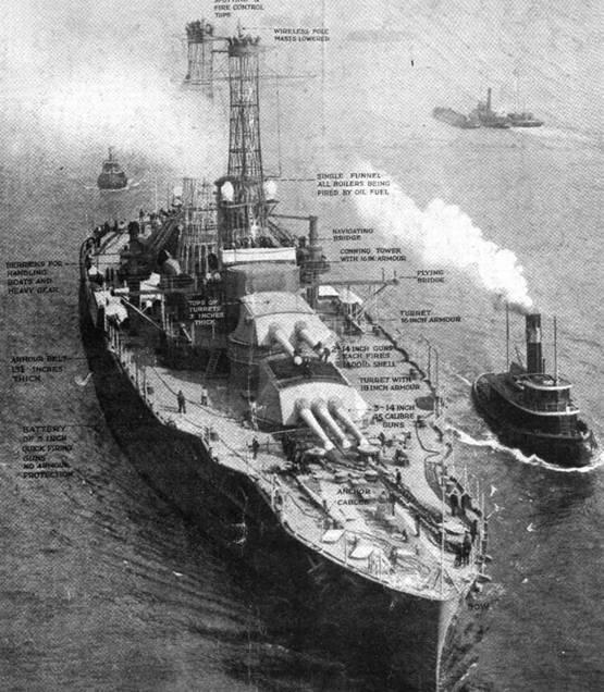 Линейные корабли Nevada в 1914 г вверху и Pennsylvania в 1916 г - фото 178