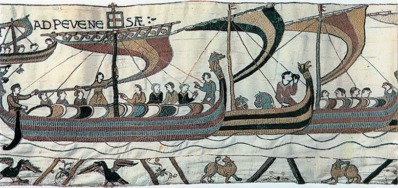 Фрагмент гобелена из Байё с изображением норманнов Конец XI в Начало - фото 1