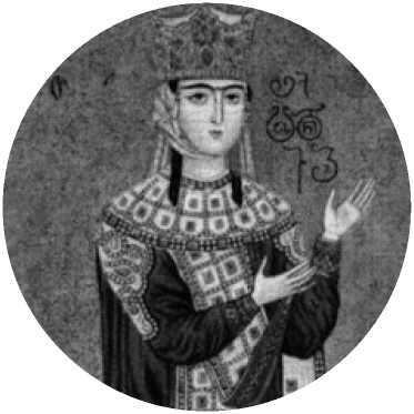 Благоверная царица Тамара Фрагмент фрески Монастырь Бетания Грузия Нач - фото 1