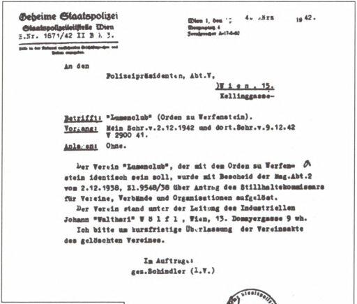 Документ гестапо в котором предписывается прекратить собрания клуба Люмен - фото 47
