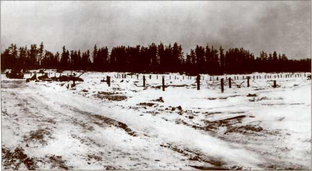 Финские заграждения перед высотой 486 и подбитые советские танки из 398го - фото 21