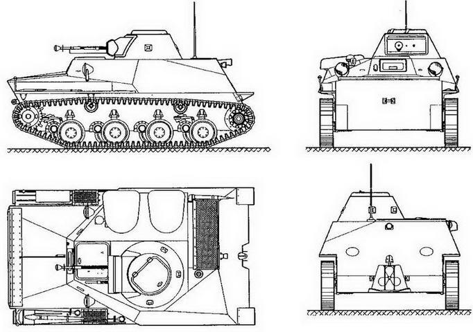 Проектный чертеж танка 010 Толщина брони и угол наклона ее листов к вертикали - фото 4