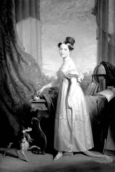 Королева Виктория с ее спаниелем Дэшем 1833 год Художник Джордж Хейтер - фото 1