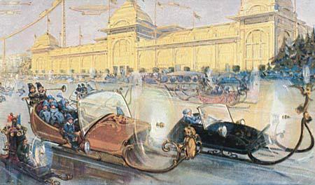 СанктПетербургское шоссе с аэросанями в XXIII веке на открытке 1914 года - фото 4