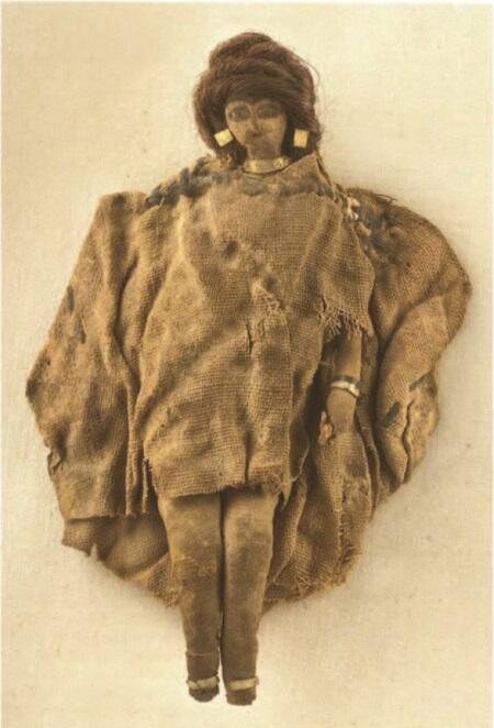 Рис 40 Египетская кукла Лен шерсть человеческий волос кожа золото Место - фото 48