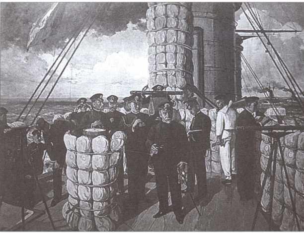 Адмирал Того на мостике крейсера Микаса в начале Цусимского сражения 27 мая - фото 26